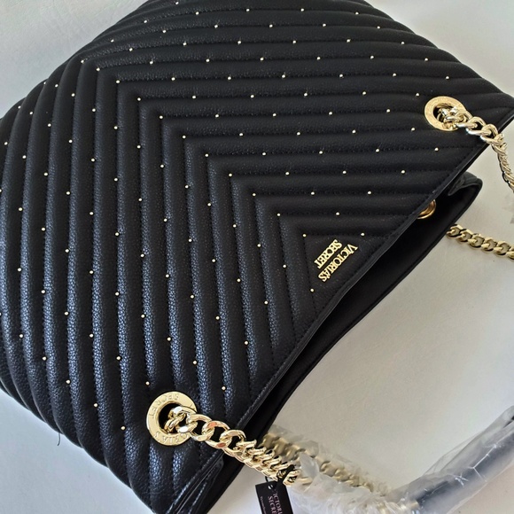 NEW Victoria's Secret Studded Quilt Tote Bag - Picture 4 of 8